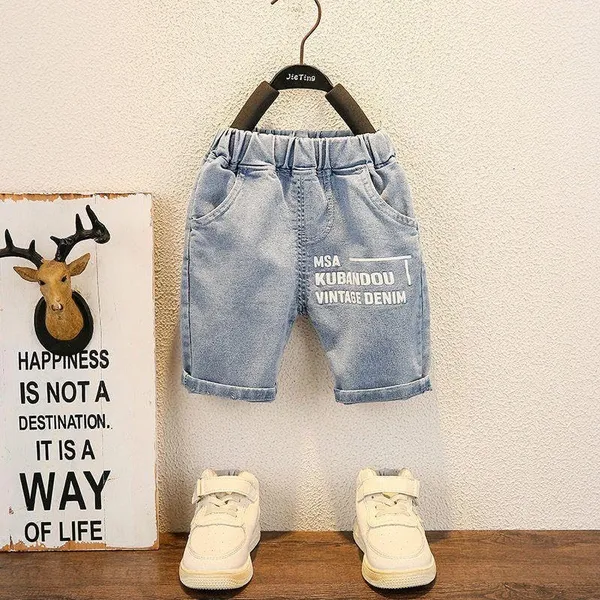 White_Trendy_&_Comfortable_T-Shirt_Denim_Shorts_For_Boys