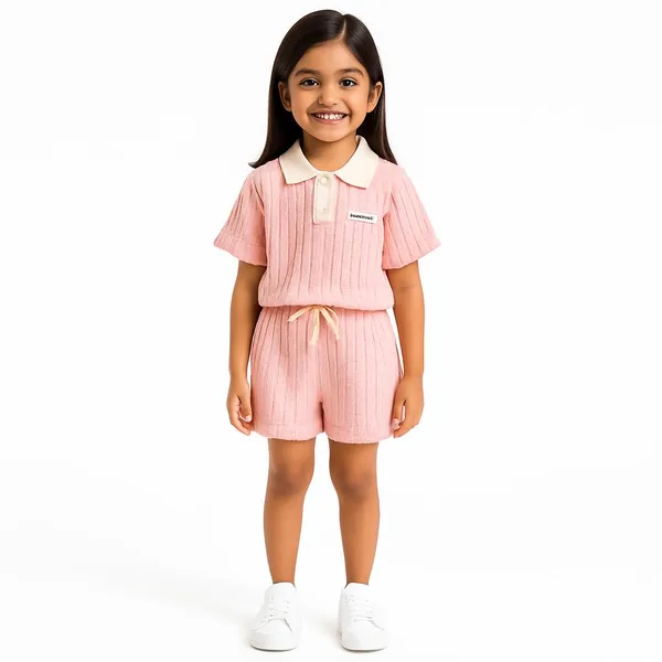 Pink_Solid_Cotton_T-Shirt_With_Shorts_For_Baby_Girls