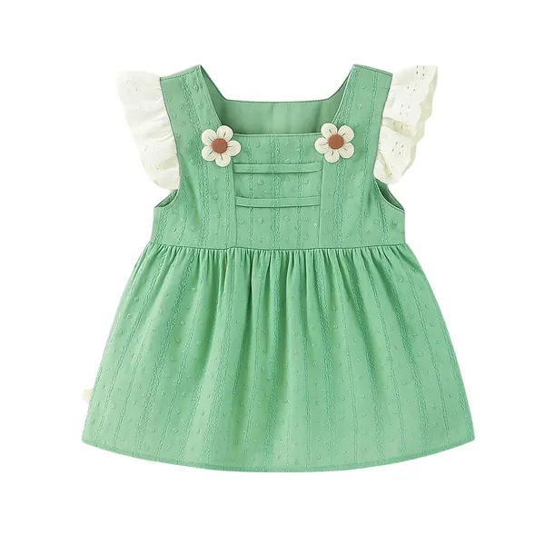 Green_Trendy_&_Comfortable_Ruffle_Dress_For_Girls