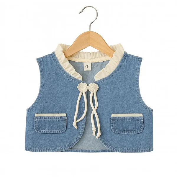 Pink_Trendy_&_Comfortable_Dreamy_Tulle_Dress_With_A_Cute_Denim_Vest_For_Girls