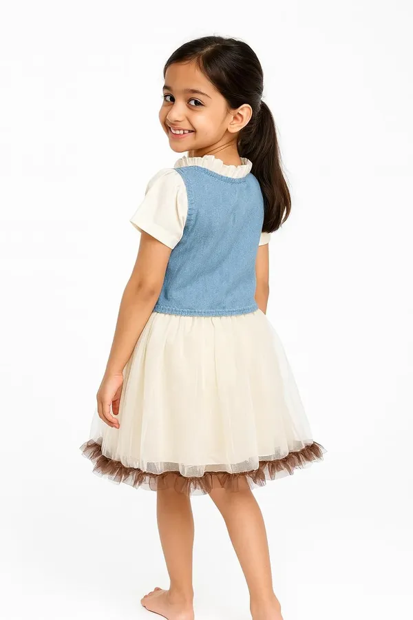 Pink_Trendy_&_Comfortable_Dreamy_Tulle_Dress_With_A_Cute_Denim_Vest_For_Girls