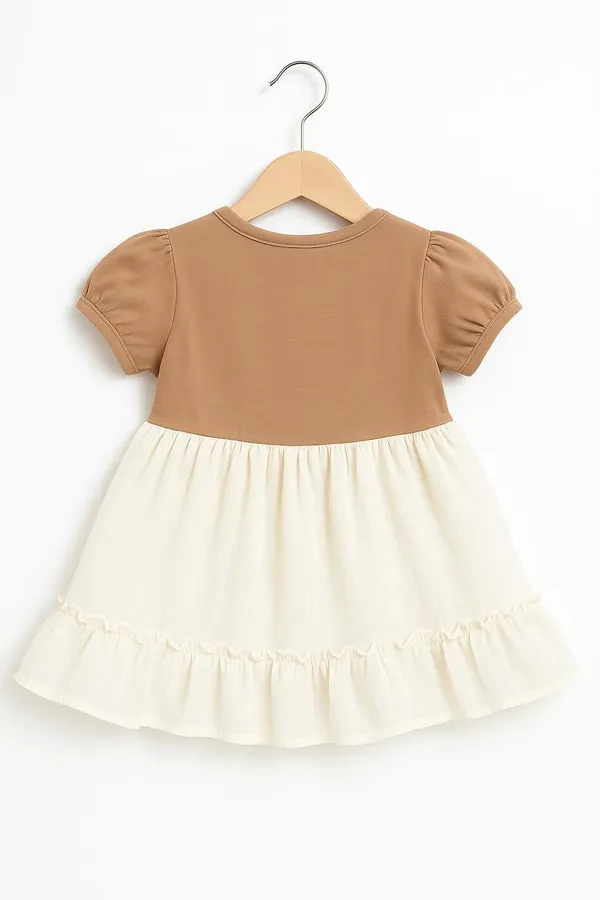 Brown_Trendy_&_Comfortable_Whimsy_Meets_Everyday_Charm_In_This_Ruffle-Layered_Dress_Set_For_Girls