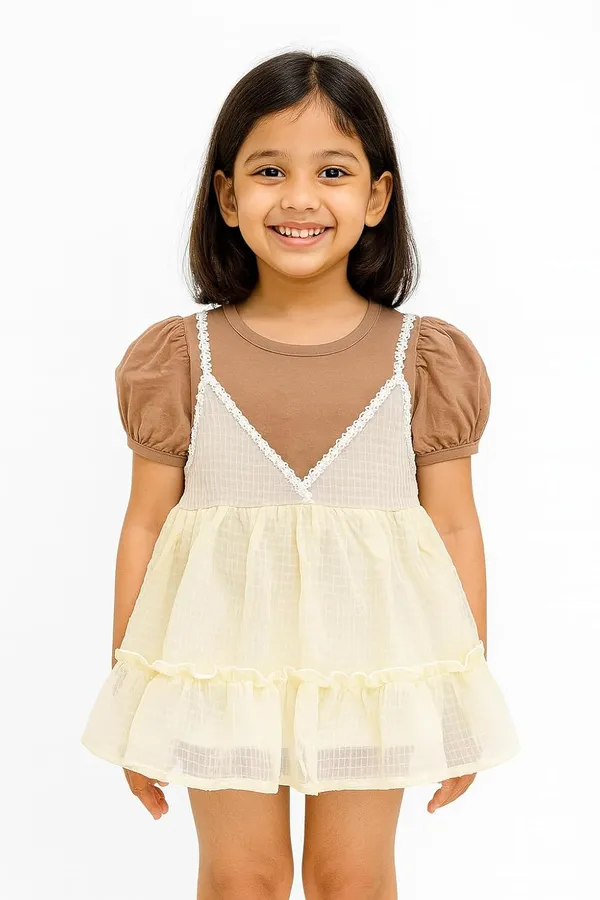 Brown_Trendy_&_Comfortable_Whimsy_Meets_Everyday_Charm_In_This_Ruffle-Layered_Dress_Set_For_Girls