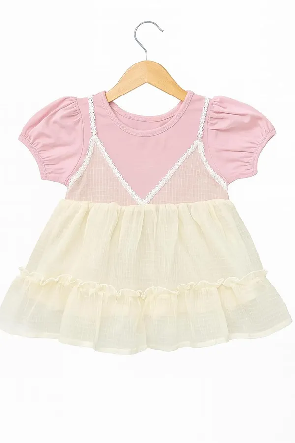 Pink_Trendy_&_Comfortable_Whimsy_Meets_Everyday_Charm_In_This_Ruffle-Layered_Dress_Set_For_Girls