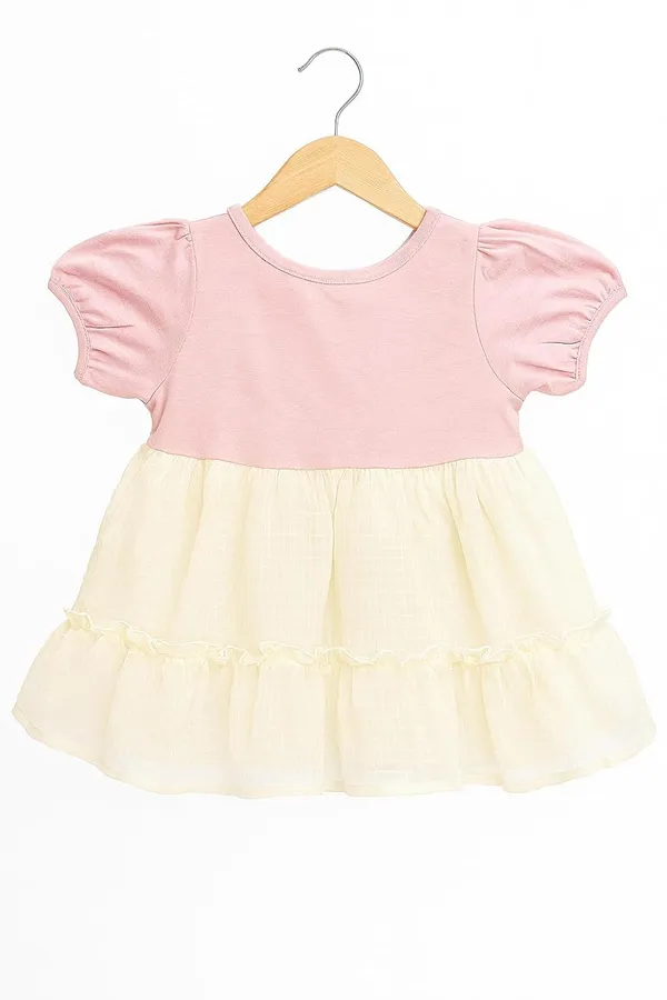 Pink_Trendy_&_Comfortable_Whimsy_Meets_Everyday_Charm_In_This_Ruffle-Layered_Dress_Set_For_Girls
