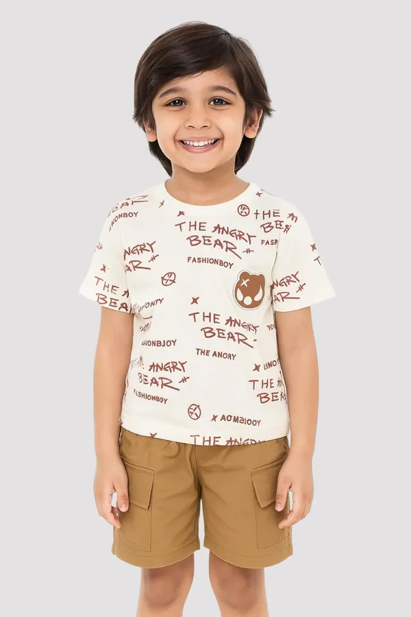 Brown_Trendy_&_Comfortable_Bear_Graphic_Tee_&_Cargo_Shorts_Set_For_Boys