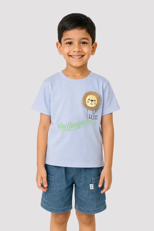 Blue_Trendy_&_Comfortable_Little_King_Lion_Tee_&_Shorts_Set_For_Boys