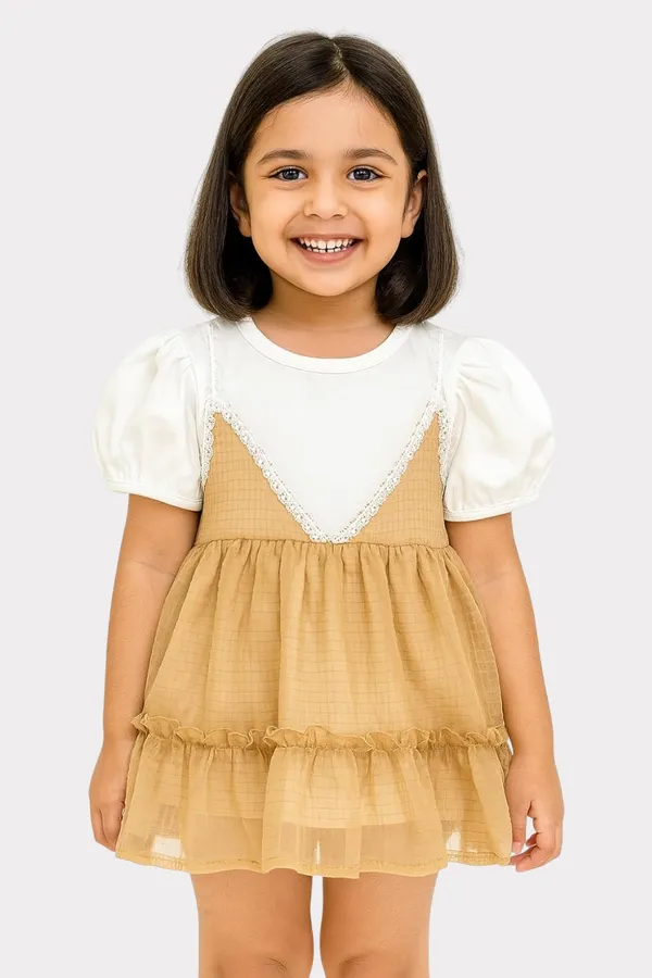 White_Trendy_&_Comfortable_Whimsy_Meets_Everyday_Charm_In_This_Ruffle-Layered_Dress_Set_For_Girls