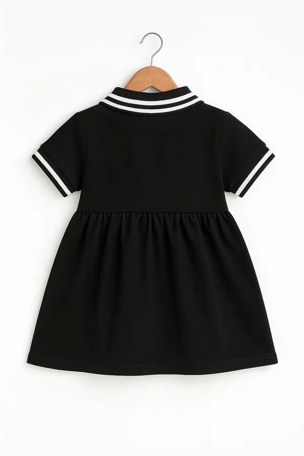 Black_Trendy_&_Comfortable_Polo_Style_Dress_For_Girls