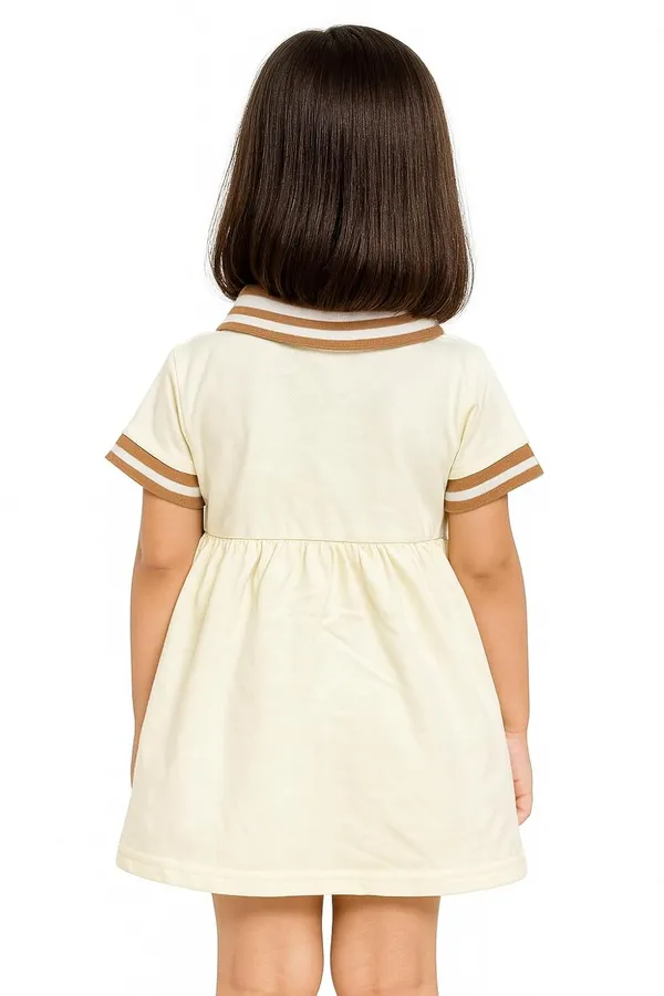 Cream_Trendy_&_Comfortable_Polo_Style_Dress_For_Girls
