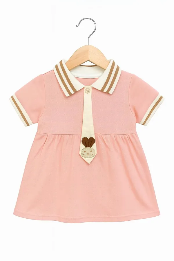 Pink_Trendy_&_Comfortable_Polo_Style_Dress_For_Girls