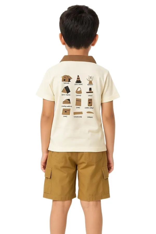 Brown_Trendy_&_Comfortable_Polo_T_Shirt_&_Shorts_Set_For_Boys