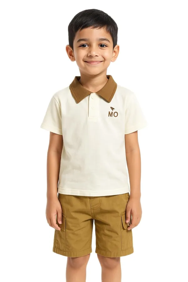 Brown_Trendy_&_Comfortable_Polo_T_Shirt_&_Shorts_Set_For_Boys