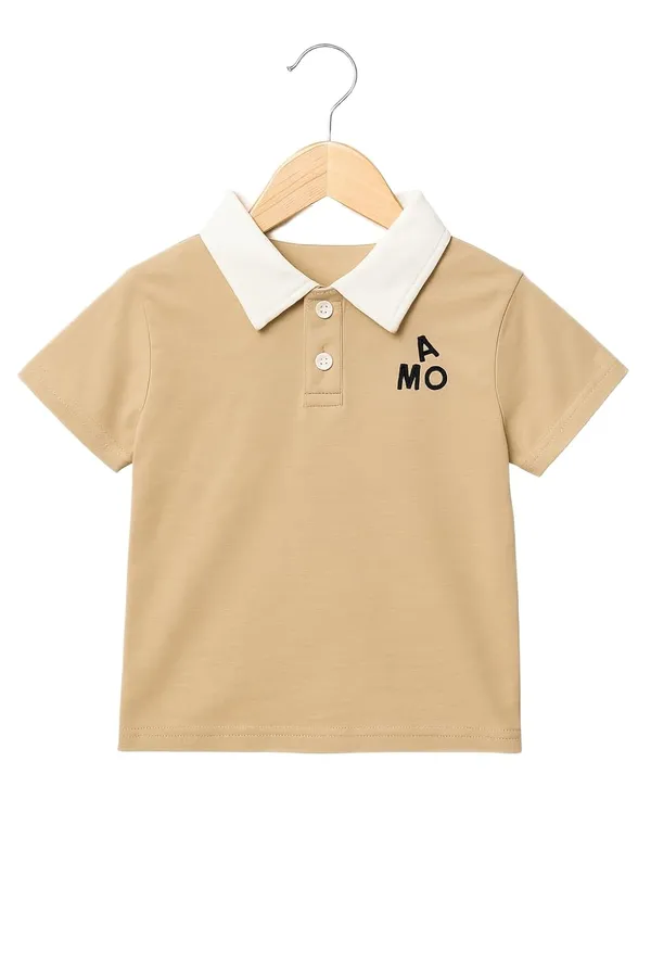 Cream_Trendy_&_Comfortable_Polo_T_Shirt_&_Shorts_Set_For_Boys