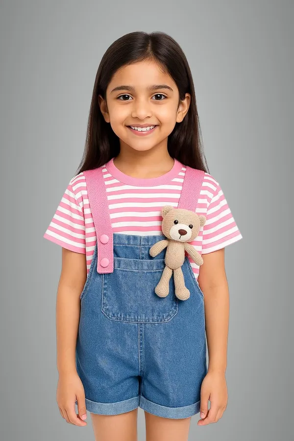 Pink_Cotton_Pink_Striped_T-Shirt_With_Shorts_For_Baby_Girls