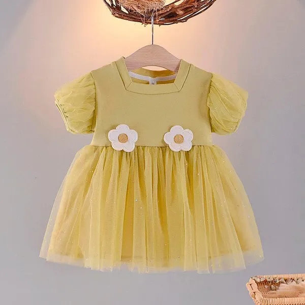 Green_Trendy_&_Comfortable_Floral_Tulle_Dress_For_Girls