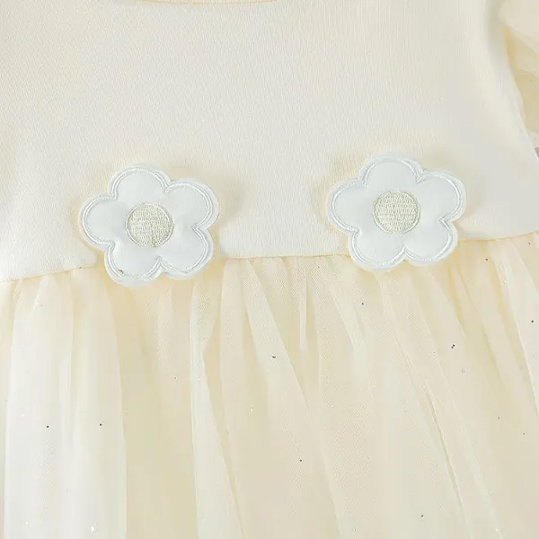 White_Trendy_&_Comfortable_Floral_Tulle_Dress_For_Girls