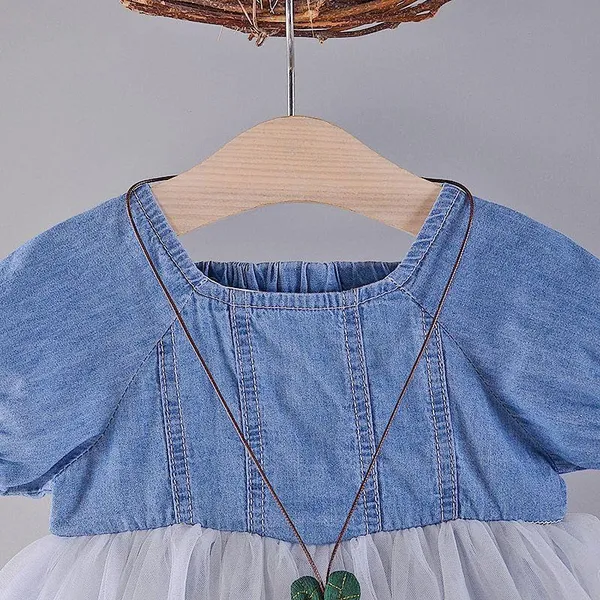 Blue_Trendy_&_Comfortable_Denim_Tulle_Dress_For_Girls