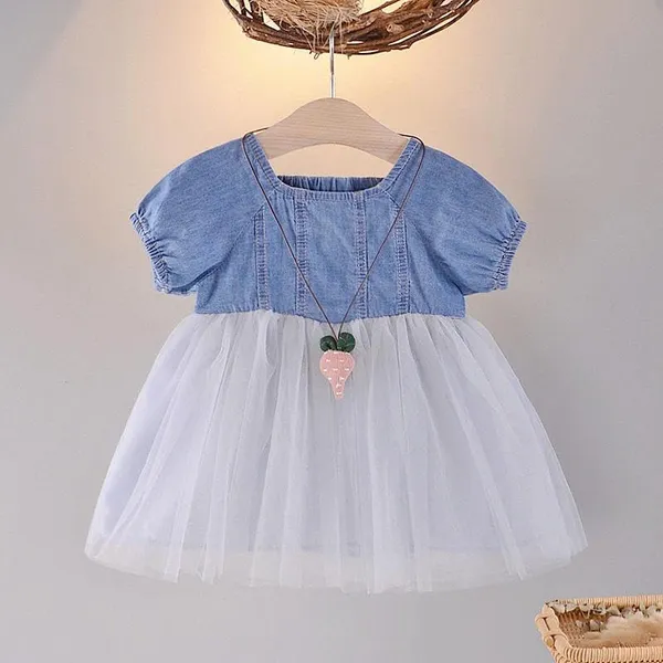 Blue_Trendy_&_Comfortable_Denim_Tulle_Dress_For_Girls
