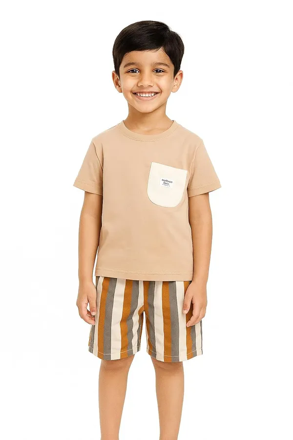 Brown_Trendy_&_Comfortable_Bold_Vertical_Striped_Short_And_T_Shirt_Set_For_Boys