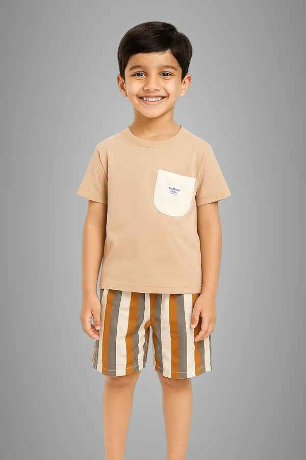 Brown_Trendy_&_Comfortable_Bold_Vertical_Striped_Short_And_T_Shirt_Set_For_Boys
