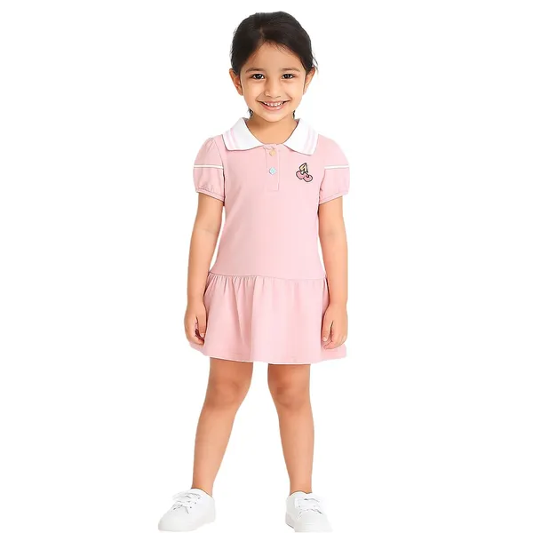 Pink_Trendy_&_Comfortable_Polo-Style_Collared_Dress_For_Girls