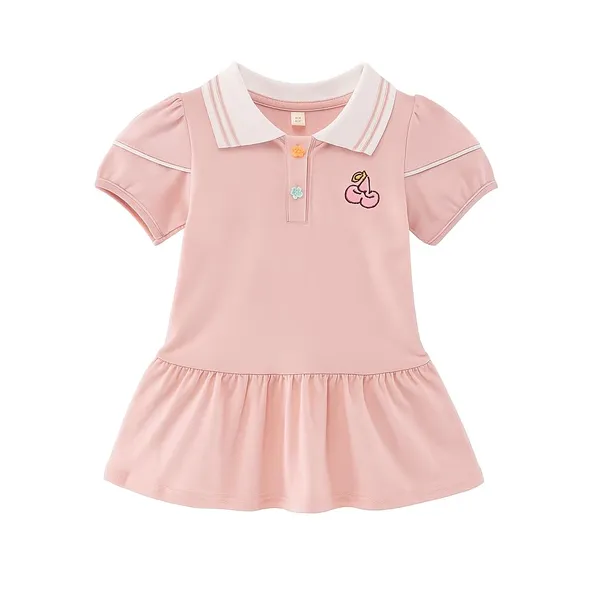 Pink_Trendy_&_Comfortable_Polo-Style_Collared_Dress_For_Girls