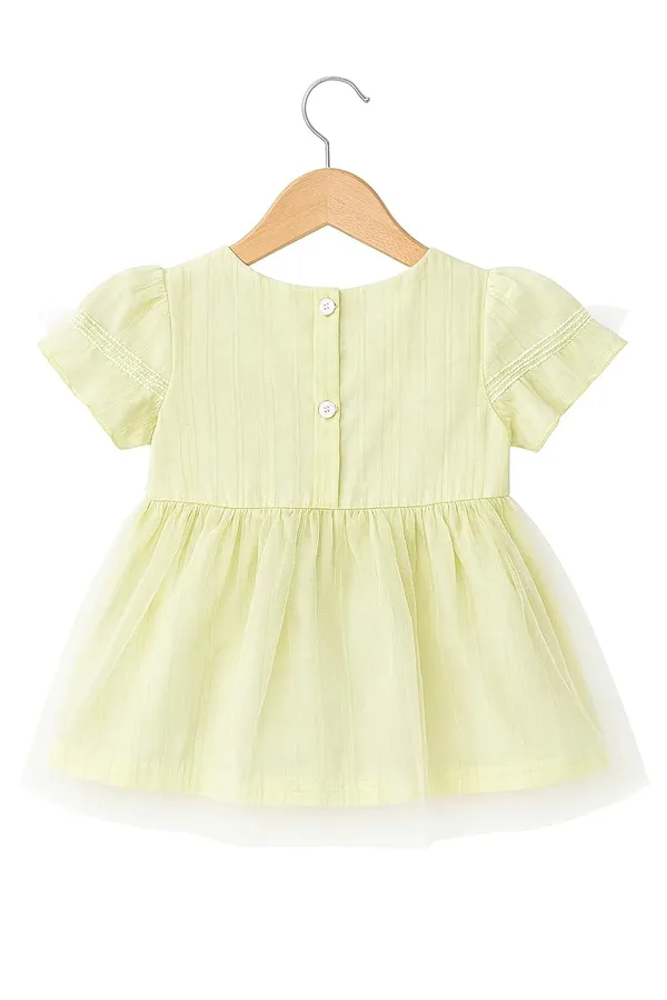 Green_Trendy_&_Comfortable_Daisy_Garland_Flutter-Sleeve_Tulle_Party_Dress_For_Girls