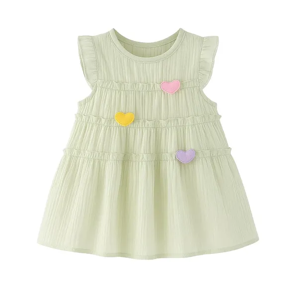 White_Trendy_&_Comfortable_3D_Heart_Dresses_For_Girls