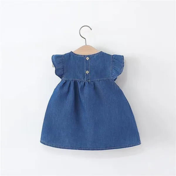 Blue_Trendy_&_Comfortable_Flower_Denim_Dress_For_Girls