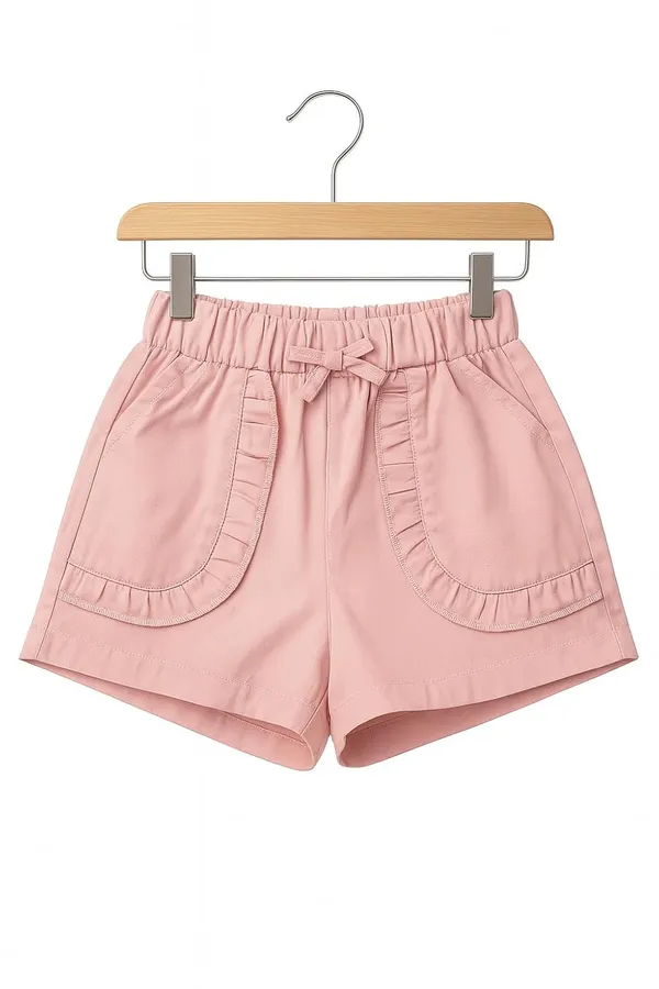 Pink_Trendy_&_Comfortable_Cute_Girl_&_Rabbit_Graphic_Tee_&_Shorts_Set_For_Girls