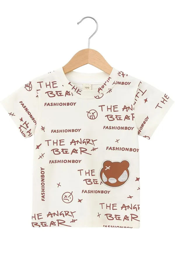 Brown_Trendy_&_Comfortable_Bear_Graphic_Tee_&_Cargo_Shorts_Set_For_Boys