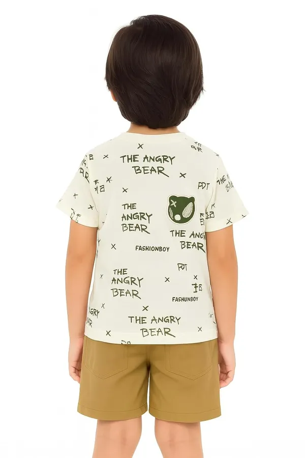 Green_Trendy_&_Comfortable_Bear_Graphic_Tee_&_Cargo_Shorts_Set_For_Boys