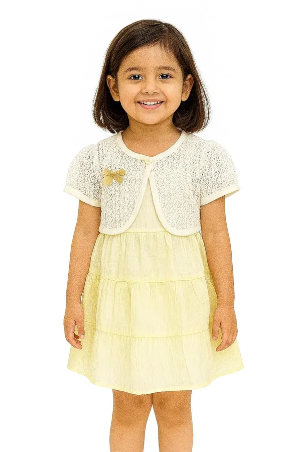 Cream_Trendy_&_Comfortable_Pastel_Lace_Layered_Dress_For_Girls