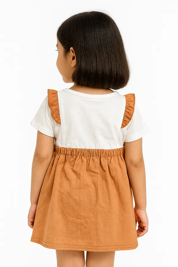 Brown_Trendy_&_Comfortable_Ducky-Applique_Pink_Pinafore_&_Peter-Pan_Tee_For_Girls