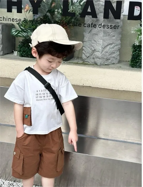 Dark_Brown_Trendy_&_Comfortable_Cotton_T-Shirt_&_Shorts_For_For_Baby_Boys
