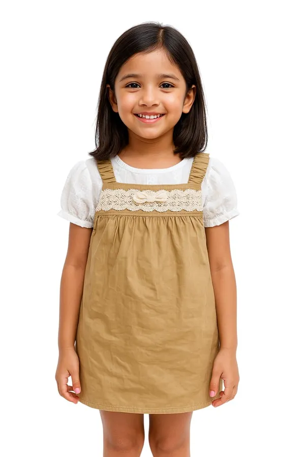 Light_Brown_Trendy_&_Comfortable_White_Puff-Sleeve_Top_Dress_With_Eyelet_Embroidery_For_Girls