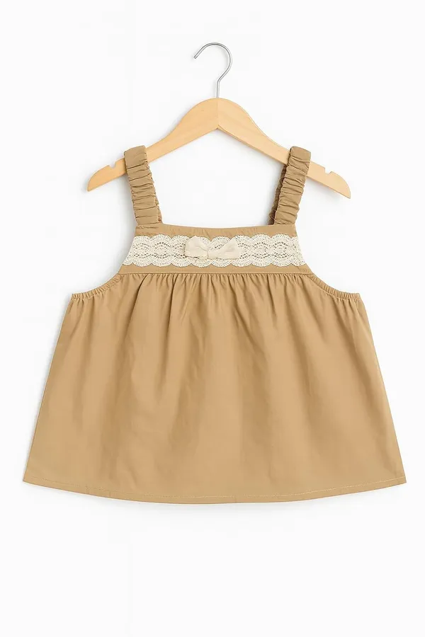Light_Brown_Trendy_&_Comfortable_White_Puff-Sleeve_Top_Dress_With_Eyelet_Embroidery_For_Girls