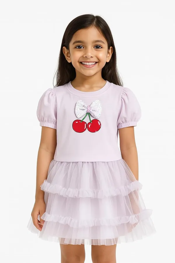 Pink_Trendy_&_Comfortable_This_Cherry-Topped_Tulle_Dress_For_Girls