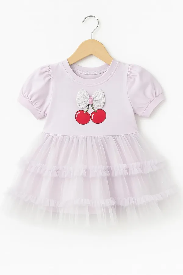 Pink_Trendy_&_Comfortable_This_Cherry-Topped_Tulle_Dress_For_Girls