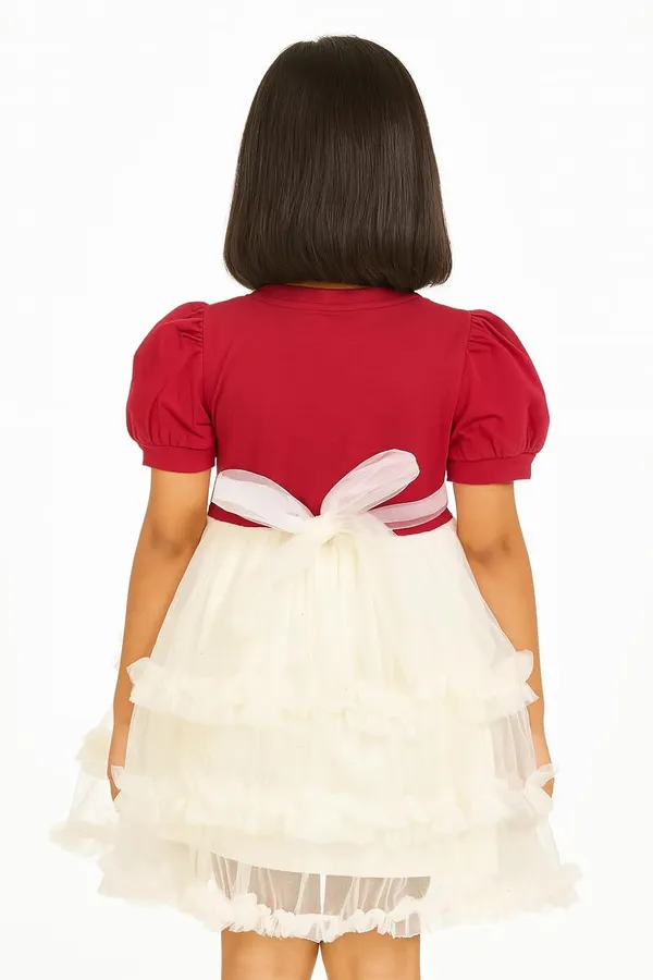 Red_Trendy_&_Comfortable_This_Cherry-Topped_Tulle_Dress_For_Girls