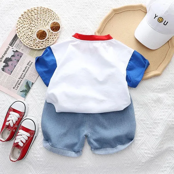 White_Trendy_&_Comfortable_Construction_Denim_Shorts_Set_For_Boys