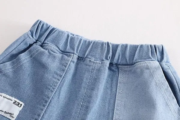 White_Trendy_&_Comfortable_Construction_Denim_Shorts_Set_For_Boys