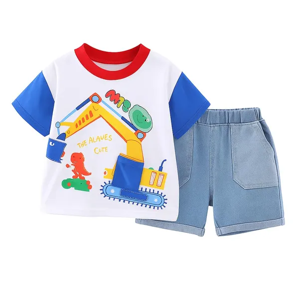 White_Trendy_&_Comfortable_Construction_Denim_Shorts_Set_For_Boys