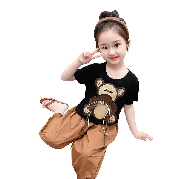 Black_Trendy_&_Comfortable_Bear_Pant_Set_For_Girls