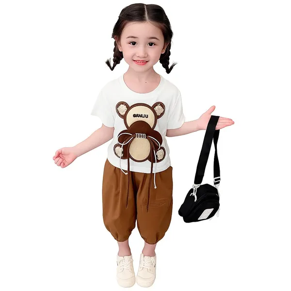 White_Trendy_&_Comfortable_Bear_Pant_Set_For_Girls