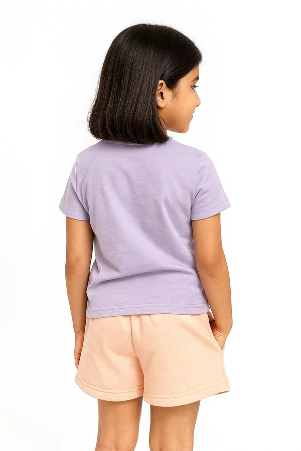 Lavender_Trendy_&_Comfortable_Pastel-Bow_Graphic_Tee_&_Peach_Drawstring_Shorts_For_Girls