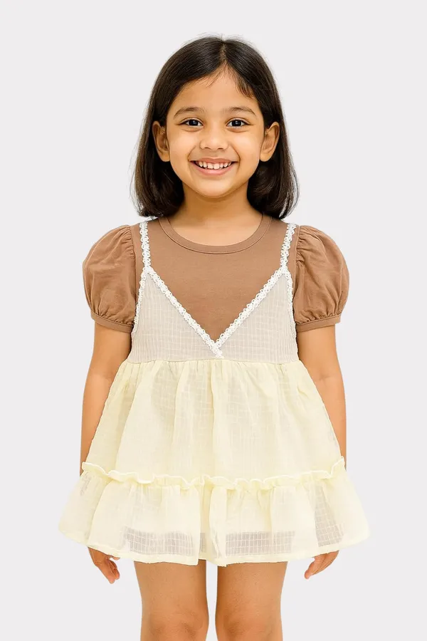 Brown_Trendy_&_Comfortable_Whimsy_Meets_Everyday_Charm_In_This_Ruffle-Layered_Dress_Set_For_Girls