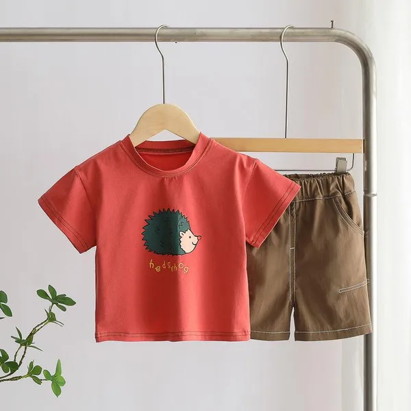 Dark_Pink_Trendy_&_Comfortable_Hedgehog_Short_Set_For_Boys