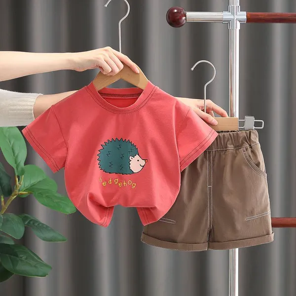 Dark_Pink_Trendy_&_Comfortable_Hedgehog_Short_Set_For_Boys